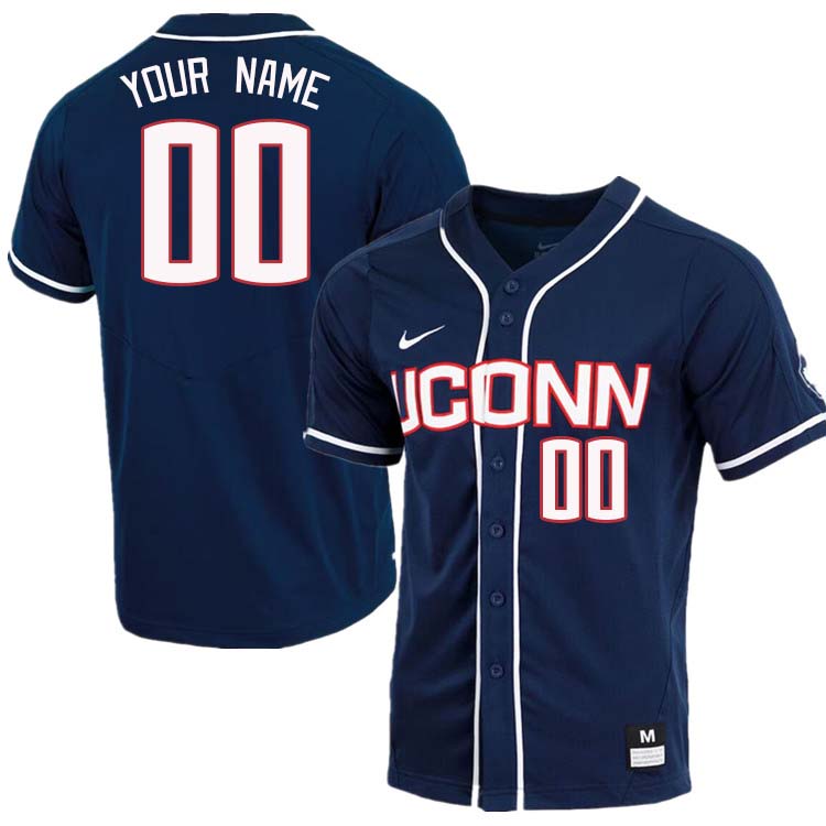 Custom Uconn Huskies Name And Number College Baseball Jerseys Stitched-Navy